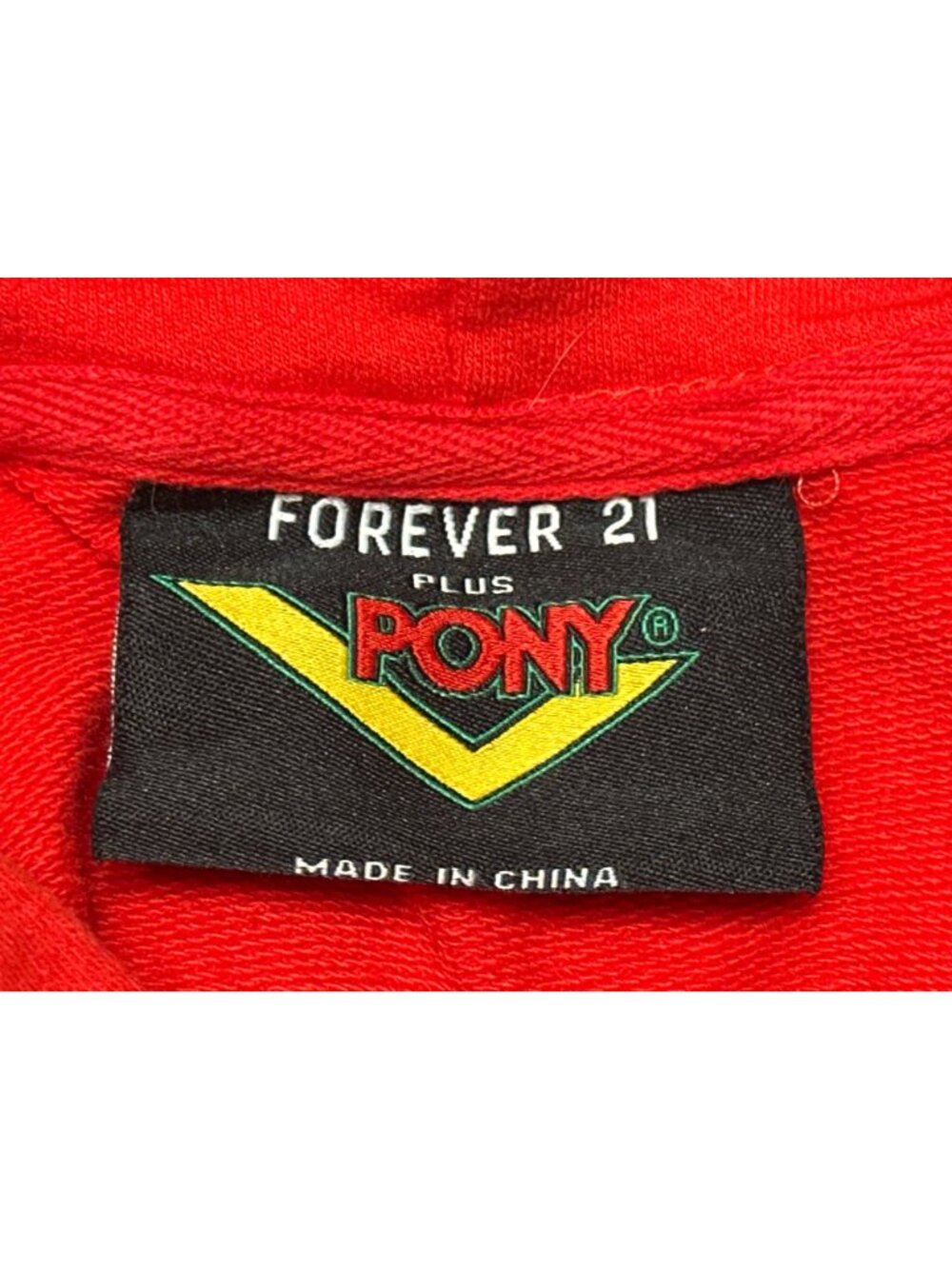 Forever 21 Plus 2X Red Hoodie Pony Tape Sleeve Raw Hem Streetwear Oversized Look - Picture 6 of 12